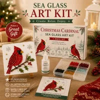 🔥 LAST DAY 49% OFF – 🎄DIY Winter Sea Glass Art Craft Kit | All-Inclusive Mosaic Set with Sea Glass, Adhesive, Sturdy Base & Festive Holiday Designs ✨