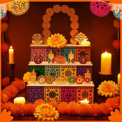 🔥Last Day 49% OFF - 🎃🏵️Day of the Dead Wooden Altar Display Set(📦Buy 2 Free Shipping)
