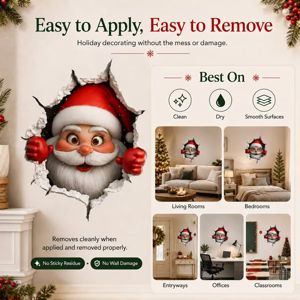 🔥Last Day 50% OFF-Creative 3D Christmas Santa Wall Sticker