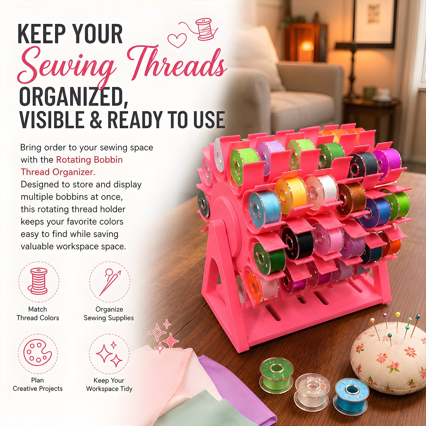 🧵Rotating Bobbin Thread Organizer