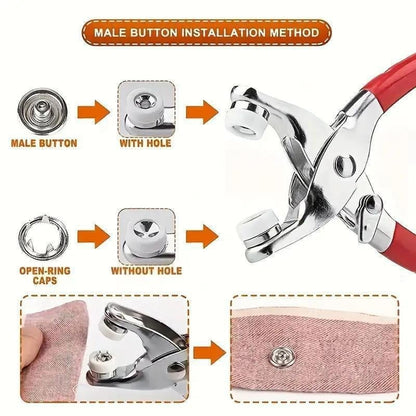 100pcs Invisible Colored Metal Buckle & Manual Pressure Pliers Kit