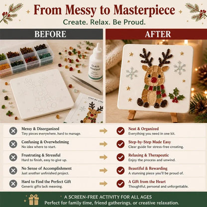 🔥 LAST DAY 49% OFF – 🎄DIY Winter Sea Glass Art Craft Kit | All-Inclusive Mosaic Set with Sea Glass, Adhesive, Sturdy Base & Festive Holiday Designs ✨