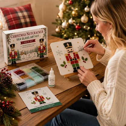🔥 LAST DAY 49% OFF – 🎄DIY Winter Sea Glass Art Craft Kit | All-Inclusive Mosaic Set with Sea Glass, Adhesive, Sturdy Base & Festive Holiday Designs ✨