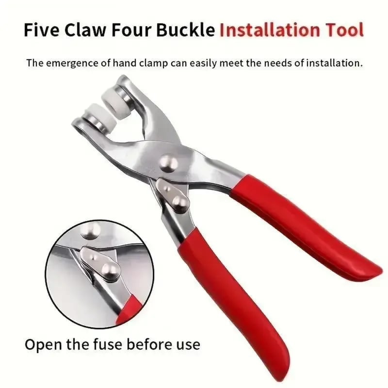 100pcs Invisible Colored Metal Buckle & Manual Pressure Pliers Kit