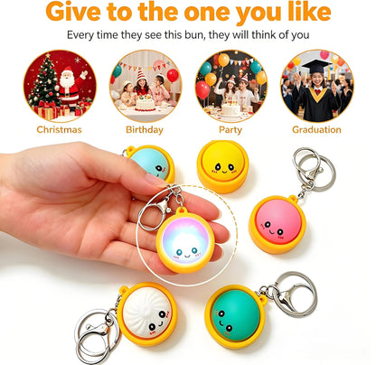 🔥 LAST DAY 49% OFF🔥 Cute Dumpling Pressable Fidget Keychain - touch sensing light