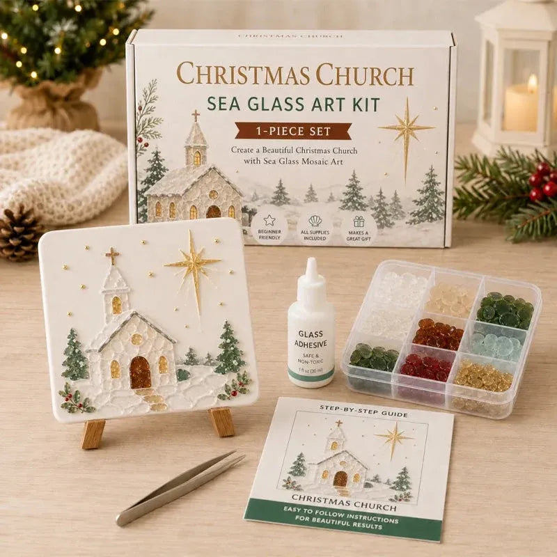 🔥 LAST DAY 49% OFF – 🎄DIY Winter Sea Glass Art Craft Kit | All-Inclusive Mosaic Set with Sea Glass, Adhesive, Sturdy Base & Festive Holiday Designs ✨
