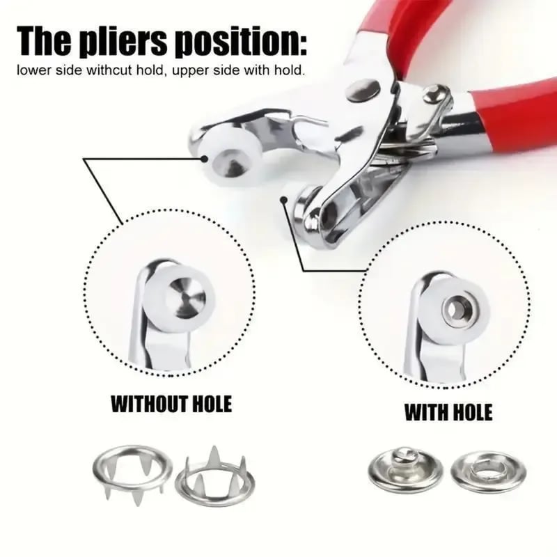 100pcs Invisible Colored Metal Buckle & Manual Pressure Pliers Kit
