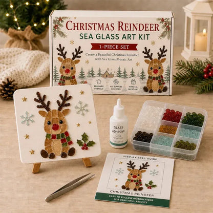 🔥 LAST DAY 49% OFF – 🎄DIY Winter Sea Glass Art Craft Kit | All-Inclusive Mosaic Set with Sea Glass, Adhesive, Sturdy Base & Festive Holiday Designs ✨