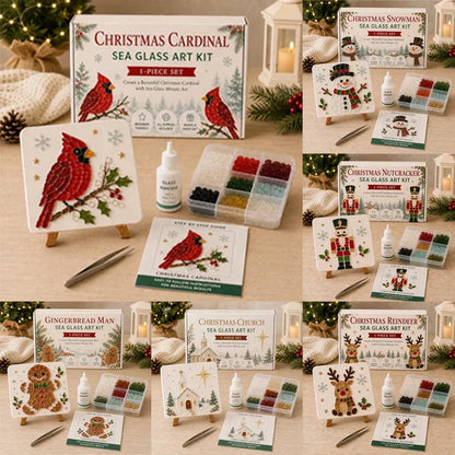 🔥 LAST DAY 49% OFF – 🎄DIY Winter Sea Glass Art Craft Kit | All-Inclusive Mosaic Set with Sea Glass, Adhesive, Sturdy Base & Festive Holiday Designs ✨