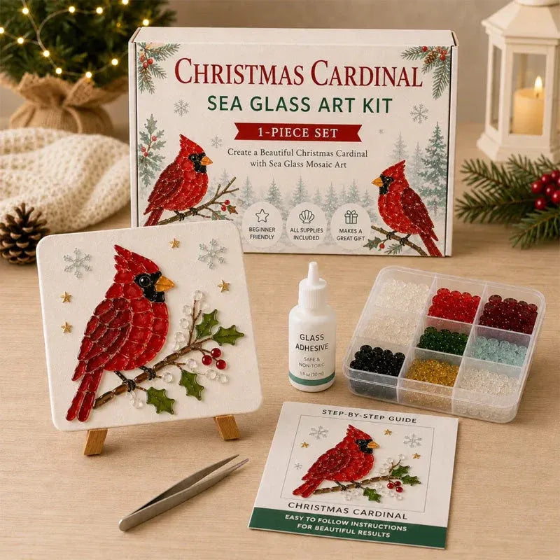 🔥 LAST DAY 49% OFF – 🎄DIY Winter Sea Glass Art Craft Kit | All-Inclusive Mosaic Set with Sea Glass, Adhesive, Sturdy Base & Festive Holiday Designs ✨