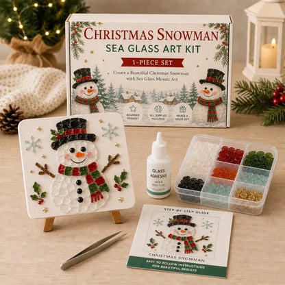🔥 LAST DAY 49% OFF – 🎄DIY Winter Sea Glass Art Craft Kit | All-Inclusive Mosaic Set with Sea Glass, Adhesive, Sturdy Base & Festive Holiday Designs ✨