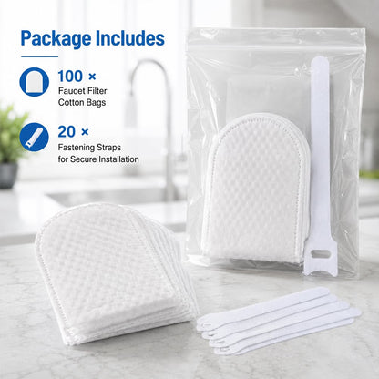 Faucet Filter Cotton Bags(50PCS) - Universal, Splash-Proof Faucet Filter Set